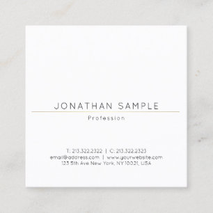 Fashionable Sleek Square Design Guld Plain Luxury Fyrkantigt Visitkort