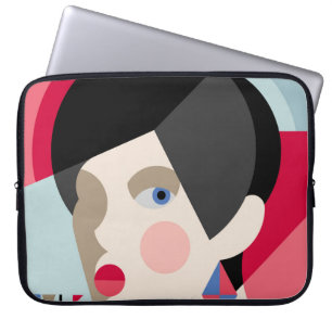Fashionable snyggt kvinna. Modernist stil kvinna h Laptop Fodral