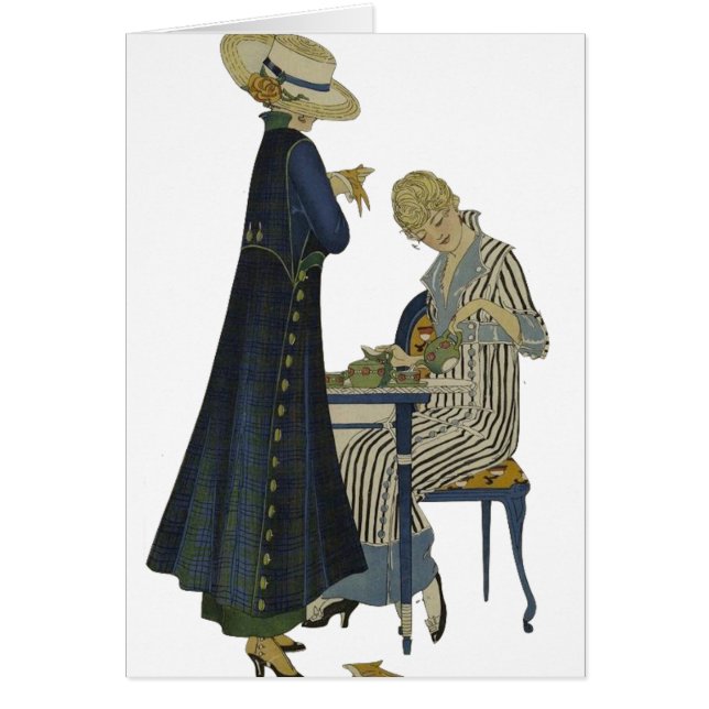 Fashionable teatime hälsningskort (Framsidan)