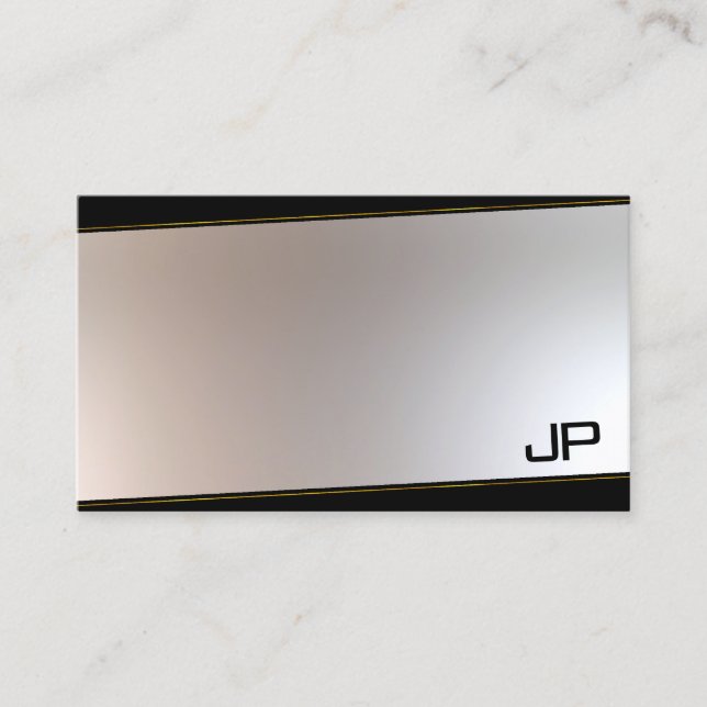 Fashionable Unique Monogram Glamor Guld Silver Visitkort (Framsida)