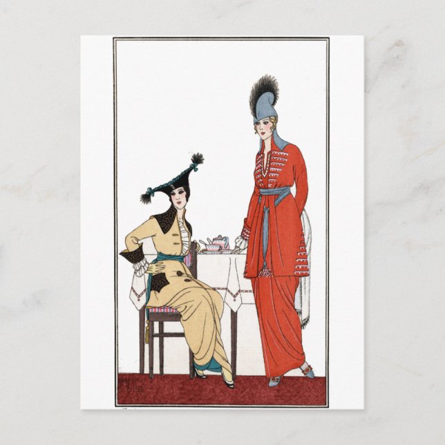 Fashionable Vintage Aeftermiddag Tea Vykort (Framsida)