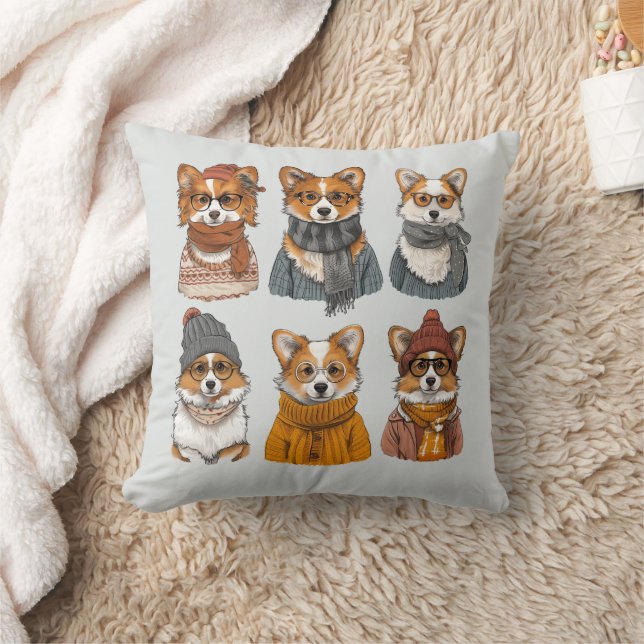 Fashionable Welsh Corgi Hundar Kudde (Filt)