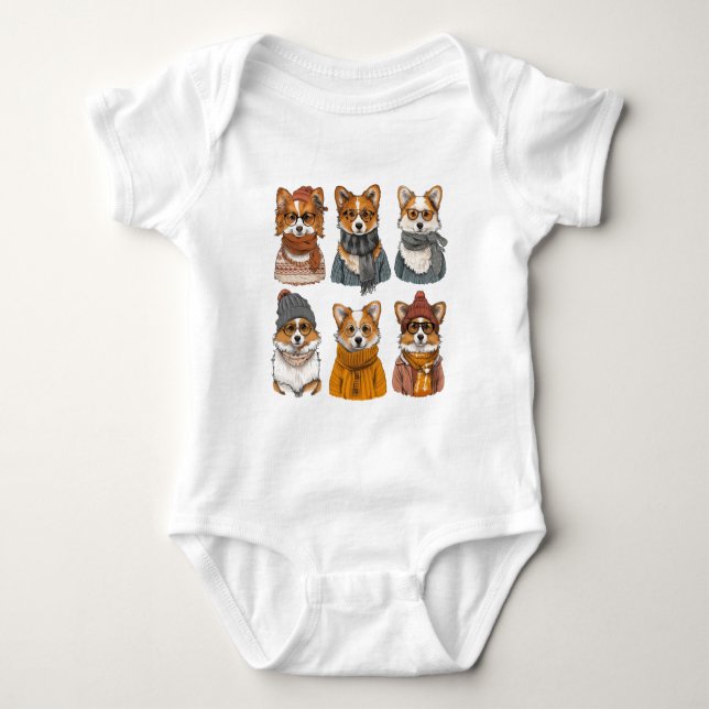 Fashionable Welsh Corgi Hundar T Shirt (Framsida)