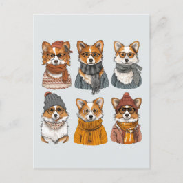 Fashionable Welsh Corgi Hundar Vykort
