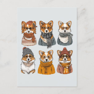 Fashionable Welsh Corgi Hundar Vykort