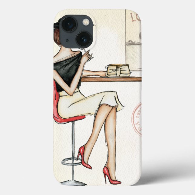 Fashionable Woman Drinking Vin (Baksida)