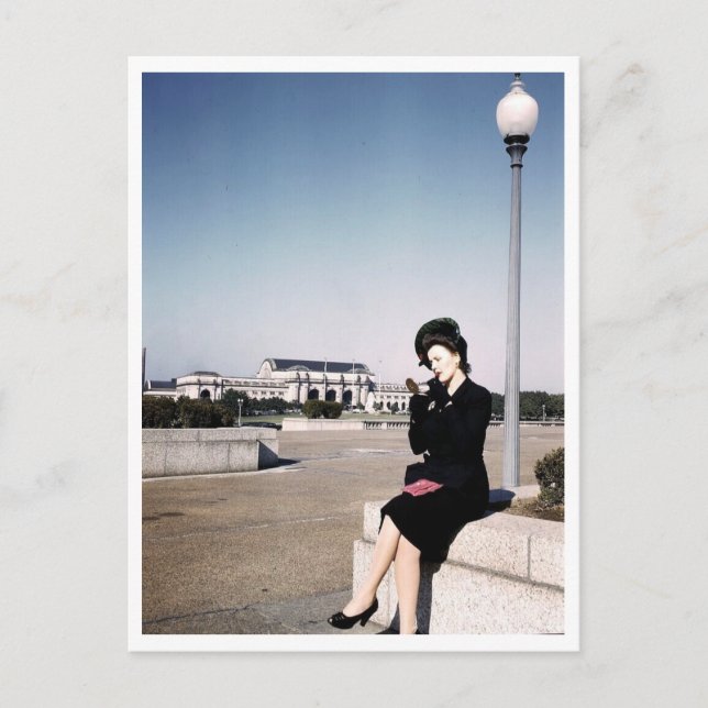 Fashionable Woman, Union Station, Washington DC Vykort (Framsida)