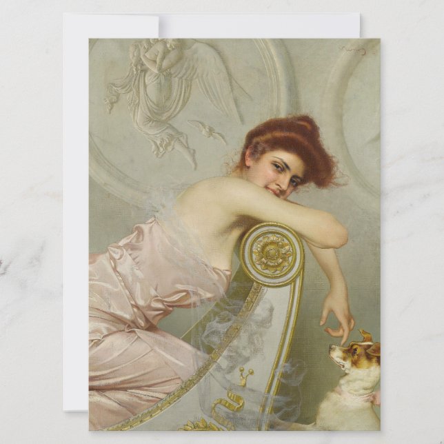 Fashionable Young Dam som roterar sin marionett Hu Kort (Framsida)