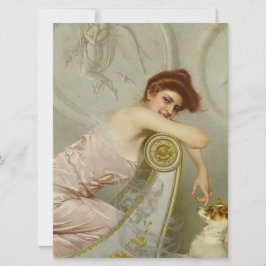 Fashionable Young Dam som roterar sin marionett Hu Kort