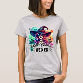 "Fashionably Hexed Witch – Modern Style Halloween  T Shirt