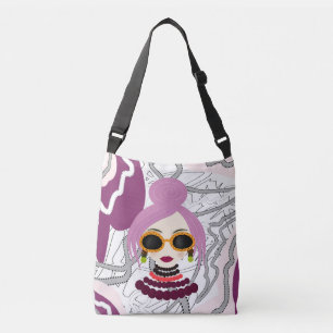 Fashionisk kvinna axelväska