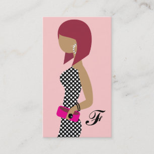 Fashionista 311 pudrar mitt rosa röda Head Visitkort