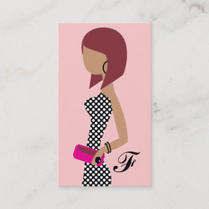 Fashionista 311 pudrar mitt rosa röda Head Visitkort