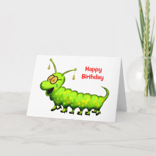 Fashionista Caterpelare Birthday Kort