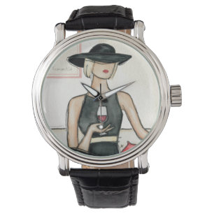 Fashionista Drinking Vin Armbandsur