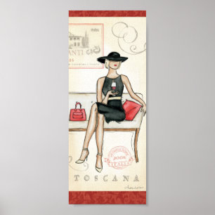 Fashionista Drinking Vin Poster