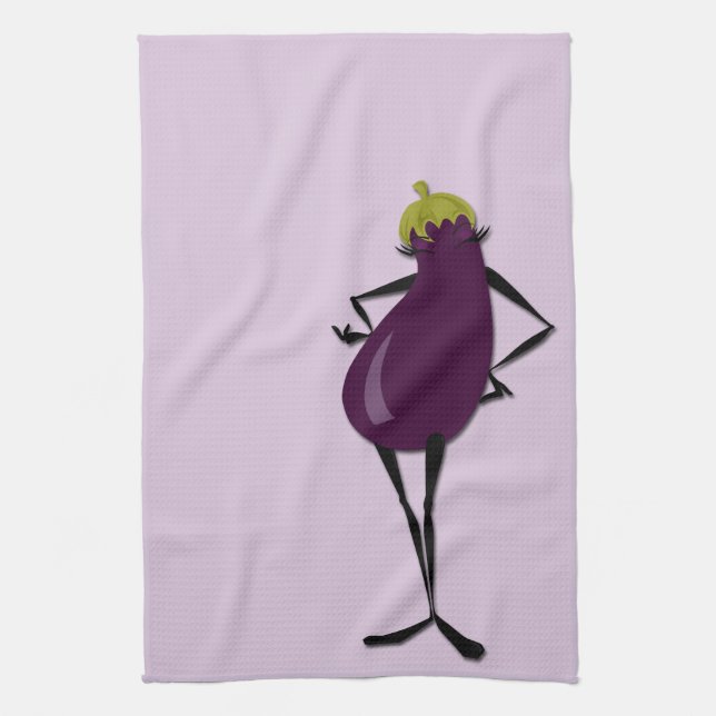 FASHIONISTA EGGPLANT LODRÄT KITCHEN DISH TOWEL KÖKSHANDDUK (Vertikal)