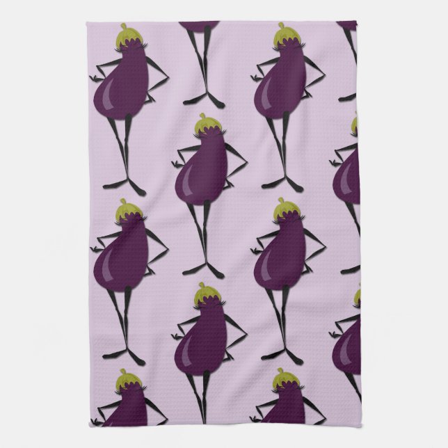 FASHIONISTA EGGPLANT MÖNSTER KITCHEN DISH TOWEL KÖKSHANDDUK (Vertikal)
