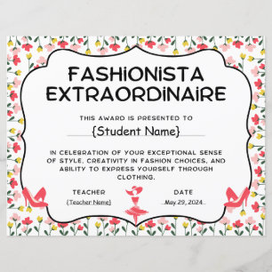 Fashionista Extraordinaire Recognition Award Award