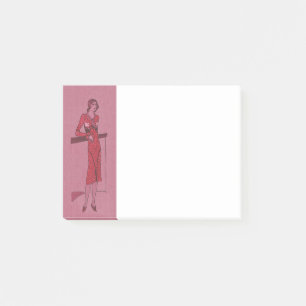 Fashionista Flapper Illustration c1925 Post-it Block