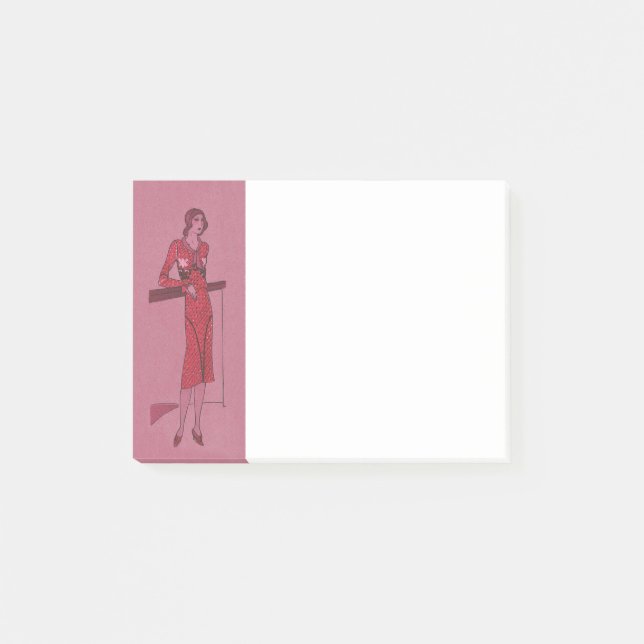 Fashionista Flapper Illustration c1925 Post-it Block (Framsida)