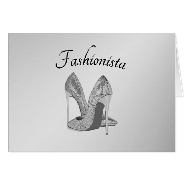 Fashionista High Heel Shoes Hälsningskort (Framsidan Horizontal)