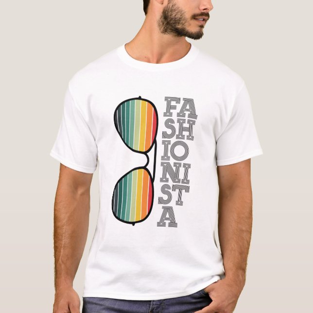 Fashionista, Retro Sunglass T Shirt (Framsida)