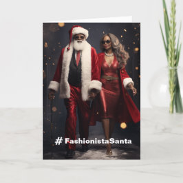 Fashionista Santa Anpassade Helgdag Card Tack Kort