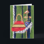 Fashionista Sister Birthday Card Kort<br><div class="desc">Roligtens födelsedagskort för din modesyster! Konstruktion med leopard print purse och zebra tryck pumps skapat av vattenfärgen Chris Ambrose. Text kan anpassas!</div>