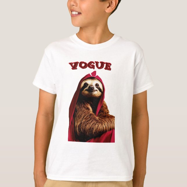 Fashionista Sloth i Stil - Roligt och Quirky Desig T Shirt (Framsida)