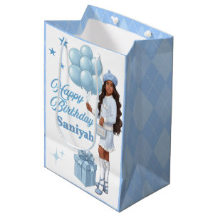Fashionista Tonåring Girl Blue Snyggt Birthday Öns