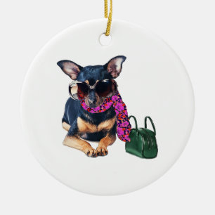 FashionistaChihuahua Julgransprydnad Keramik