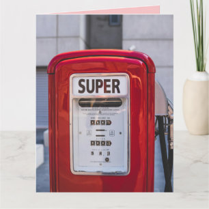 FASKORT FÖR RETRO GAS PUMP TOPPEN BIRTHDAY FUNNY C KORT