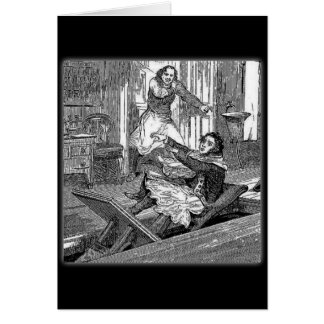 Faslig Sweeney Todd-Barberare Stol-Encentmynt Hälsningskort