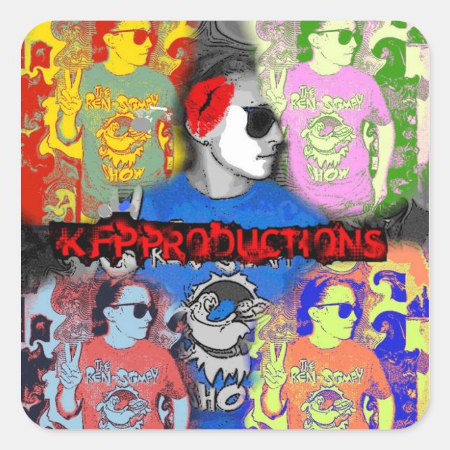 Fäst 2 fyrkantigt klistermärke (Framsida)