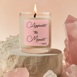 Fäst 3-tums Rosa Monogram och positiv bekräftelse Fyrkantigt Klistermärke