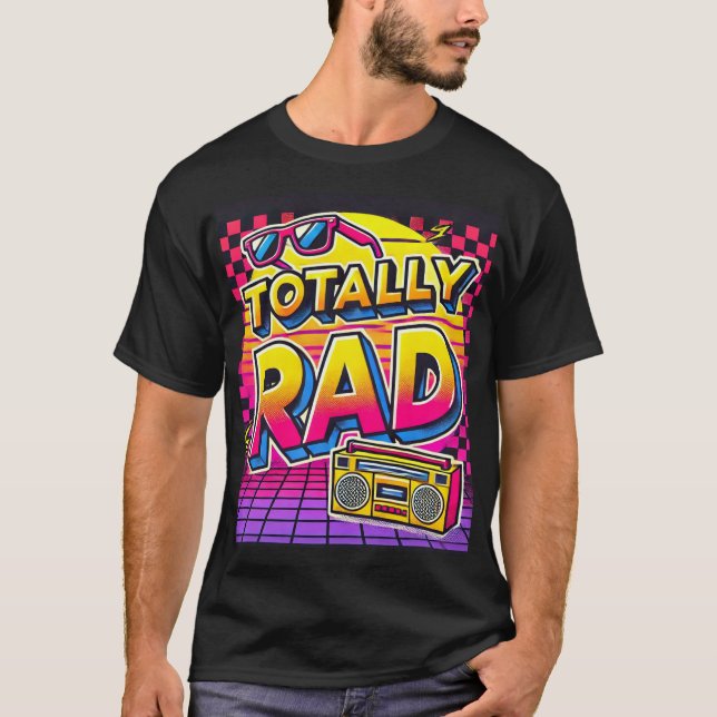 Fäst 80s-grafik med Retro-T-Shirt T Shirt (Framsida)
