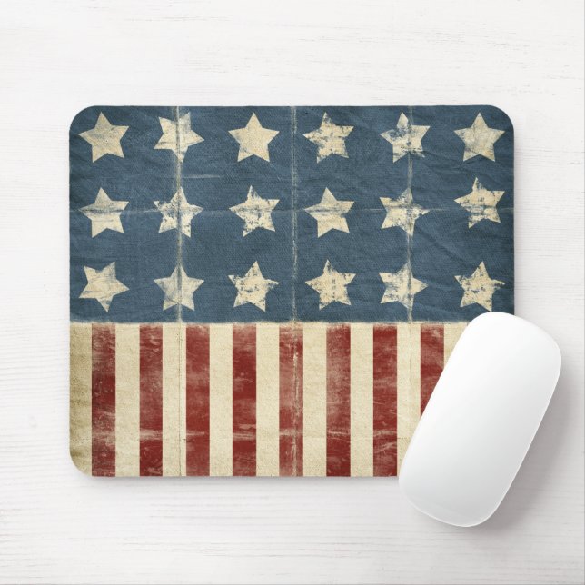 Fäst amerikansk Flagga Musmatta (Med mus)