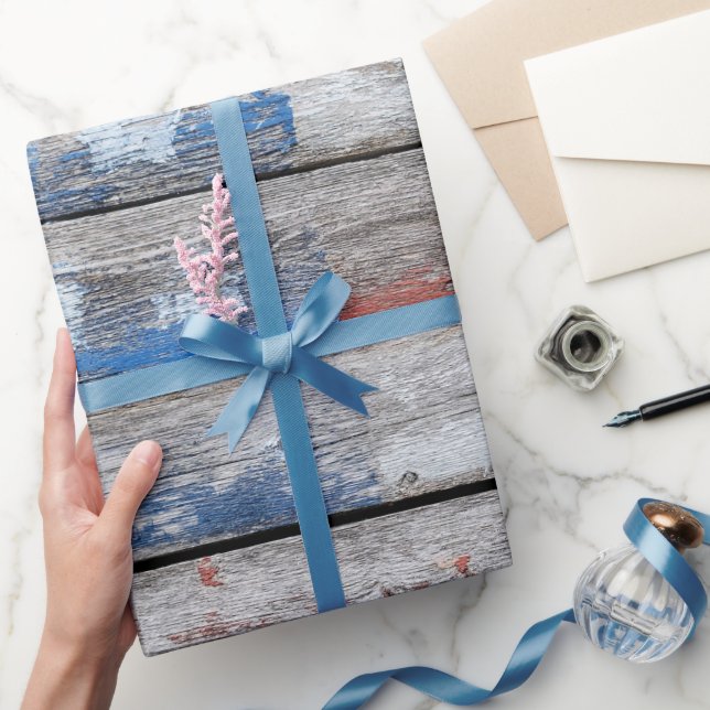 Fäst amerikansk Flagga på träets musknapp Presentpapper (Gifting)