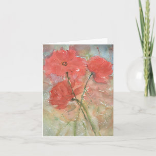 Fäst anteckningskort med handmålad blommigt