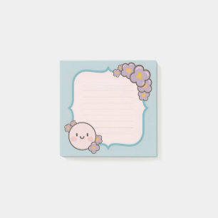 Fäst anteckningsmall med delikat Blommigt Post-it Block