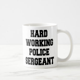 Fast arbetande polissergeant kaffemugg