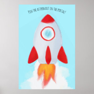Fäst astronaut i portalen poster