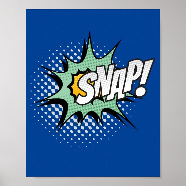 Fäst! Åtgärden Dynamic Pop Art Tecknad Action Poster (Framsidan)