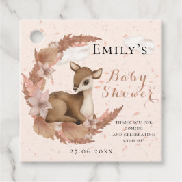 Fäst Bambi & Flowers Pastel Rosa Baby Shower Gåvor Etiketter