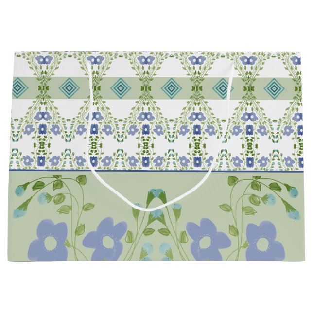 Fäst blå Blommigt mönster (Framsidan)