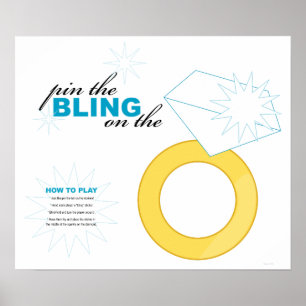 * fäst bling på ringen * BRUDKVÄLLSKAPSSpel Poster