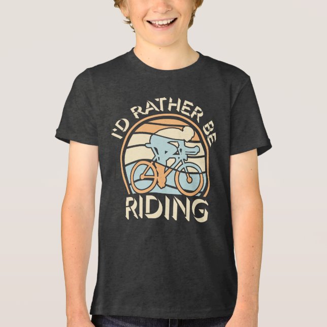Fast Cyclist I'd Rather Be Riding My Bike Sport T Shirt (Framsida)
