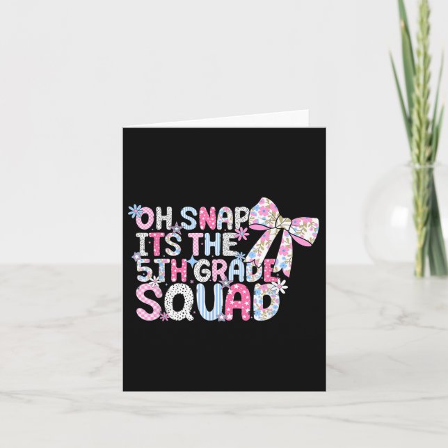 Fäst den 5:e Klass Squad Back to school Gir Kort (Framsida)