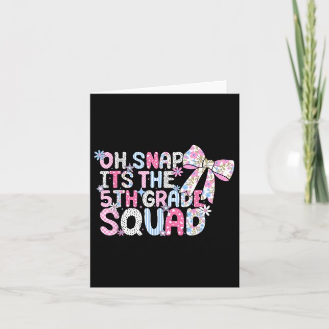 Fäst den 5:e Klass Squad Back to school Gir Kort (Framsida)